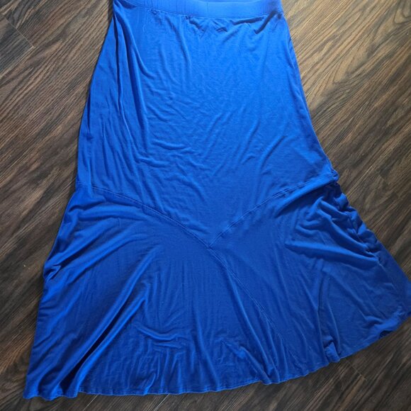 CHICO'S Boho Style Blue Maxi Length Fit & Flare Skirt NWOT/SIZE 1 (8) - Picture 4 of 6